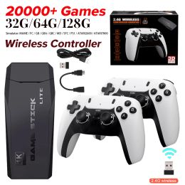 Consoles 4K HD Video Game Console Wireless Controller Gamepad 10000+ Games 32/64/128G Retro Handheld Game Player HD TV Game Stick M8 GD10