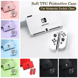 Cases Candy Colour Case For Nintendo Switch Oled Game Console JoyCon Controller Skin Shell Soft Silicone Protective Cover Accessories