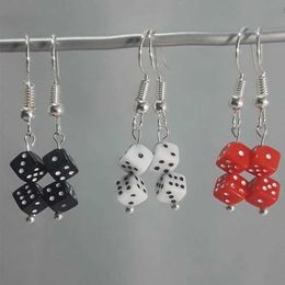 Charm Grunge Red Dice Drop Earrings Punk Glamour Geometric Earrings women Gothic Jewellery Korean Fashion Accessories Y240423