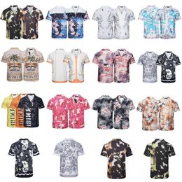 amirism t shirt Mens short sleeved popular floral print street hip-hop beach short sleeved shirt T-shirt series