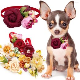 Dog Apparel 10PCS Bowtie For Fall Flower Diamond Small Cat Bow Tie Necklace Thanksgiving Dogs Pets Grooming Accessories