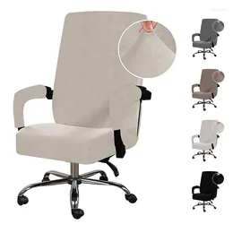 Chair Covers Super Soft Velvet Office Cover Stretch Computer Armchair Thick Solid Colour Rotating Gaming Chairs Protector