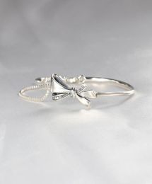 Wholesale-925 Sterling Silver Bowknot Bracelets for Adjustable size CZ diamond Bracelet with Original Box for Women6465823