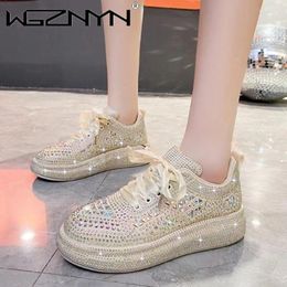 Casual Shoes Women Flat Loafers Woman Rhinestone Female Autumn Sports Platform Glitter Design Slip On Drop