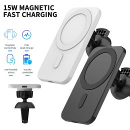 Chargers 15W Magnetic Qi Wireless Charger Car Phone Holder for IPhone 13 12 Pro Max X Samsung Huawei Mag Fast Charging Safe Supporto Auto