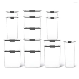 Storage Bottles Kitchen & Dining Brilliance Tritan Plastic Food Pantry Set Of 14 Containers With Lids (28 Pieces Total) Space-saving