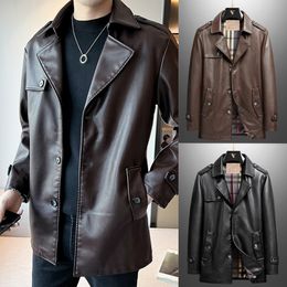 Оригинальная дизайнерская куртка Slim-Fit Faux Leather Jacket Мужская и женская классическая мотоциклевая кожаная куртка PU