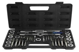 Tap And Die Set 40Piece M3M12 Screw Nut With Wrenches Thread Gauge Heavy Duty Threading Hand Tools Storage Bags2996683