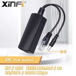 Chargers DC 48V to 5V 12V PoE Splitter Adapter Injector Connector IEEE802.3af/at 100/1000Mbps For IP Cameras VoIP Phone AP