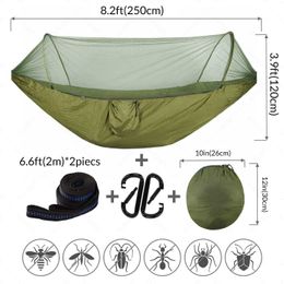 Camp Furniture Anti Outdoor 2023 Camping Hammock With Mosquito Net Pop Survival Equipment Supplies Shelters Travel Garden Sets Portable Hammock Y240423