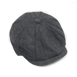 Berets Warm Hats Beret Cap Mens Herringbone For Flat Bill Sunscreen Sboy Peaked Pointy