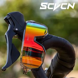 Sunglasses SCVCN Cycling Glasses Photochromic Sunglasses for Men MTB Bike Road Bicycle Eyewear Cycle Goggles Sports UV400 Hunting Driving