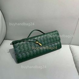 Bag Horizontal Cowhide Andiamo Weaving Single Lady Crossbody Handbag Long Clutch New Bags Women Baguette Shoulder Handbags Banquet VKVA