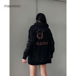 High Balencigs Hoodies Hoodie Mens 24ss Fashion Designer Edition Family Autumn New Unisex Couple Mud Old Double Hooded Coat 2KTL