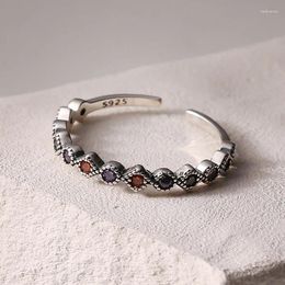 Cluster Rings 2024 Silver Plated Gold Red Blue Zircon Pearl Alloy Ring Cute Jewellery For Women Factory Direct