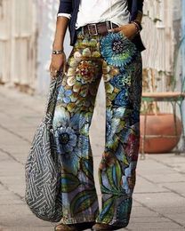 Women's Jeans Summer Straight Tube Trousers Trendy And Sexy Large Size Floor Towers Loose Street Retro Printed