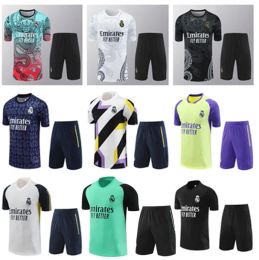 23/24/25 Real madrids Soccer Tracksuits TRACKSUIT set Short sleeve shorts men kid football chandal futbol survetement 2024 2025 madrides TRAINING suit soccer jersey