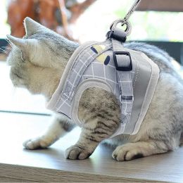Leads Adjustable Cat Accessories Harness Reflective Kitten Collar and Leash Set Supplies Goods for Small Dog Pet Rabbit Puppies