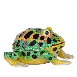Decorative Figurines Spotted Frog Trinket Box Jewellery Container Ring Holder