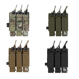 Holsters Krydex for Mp5 Mp7 Kriss Triple Magazine Pouch Tactical Modular Molle Triple Open Top Smg Mag Pouch Carrier for Airsoft Hunting