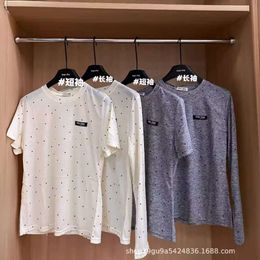 Spring Summer New Miu Polka Dot Short Sleeved Long