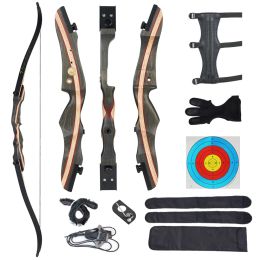 Gloves 62 Inches Archery Recurve Bow American Take Down Bow Tech Wood Riser Ilf Limbs Outdoor Hunting Shooting Accessories