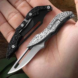 Cool Folding Pocket Knife for Men Small Unique Retractable Tactical Hunting Knives Outdoor Camping Survival Self Defense Gadget