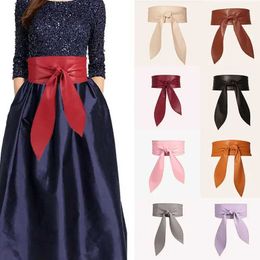 Waist Chain Belts Womens Bow Wide Belt Fashion Corset Woman Decor Waistband High Quality Solid Colour Girdles Ribbon Belts For Dresses YF1011 Y240422