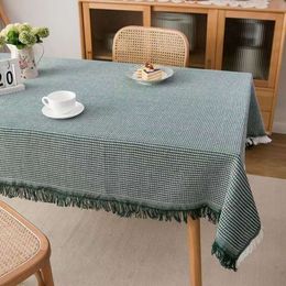 Japanese Style Quiet Wind Milk Tea Color Tablecloth Ins Thickened Cotton Linen Cloth Art Advanced Sense Light Luxury Table Square