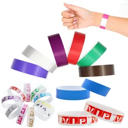 Party Supplies 100pcs Disposable Paper Bracelet Synthetic Plastic Sticky Wristband Print Pattern Logo Card Wristbands