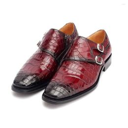 Dress Shoes Leimanxiniu Manual Brush Colour Crocodile Leather For Male Pointed Top Genuine Sole Men Formal EMGH