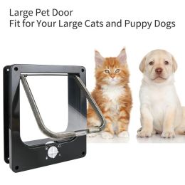 Cages Cat Flap Door With 4 Way Security Lockable Flap Door for Kitten Dog Puppy Supplies Security Intelligent Control Pet Door