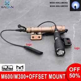 Scopes Wadsn M600C Tactical Hunting ScoutLight Offset Mount For Mlok Keymod Rail SF M300A Flashlight Optic Base with Original logo