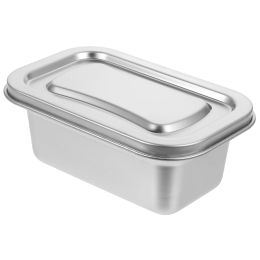 Bins Ice Container Cream Box Storage Freezer Containers Food Refrigerator Tub Dessert Fridge Stainless Lid Steel Lids Metal Bin