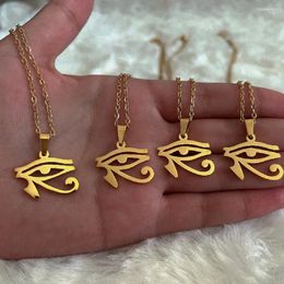 Chains Stainless Steel Ancient Egypt Symbol Necklace Vintage Egyptian Pharaoh Eye Of Horus Pendant Necklaces For Women Fashion Jewellery