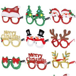 Christmas Decorations 9Pcs Merry Glasses Frame Xmas Party Decoration Po Booth Props Eyeglasses Navidad Year Supplies Kids Gift 221125 Ot8Km