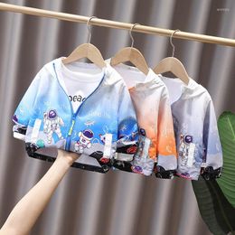 Jackets Boys Cartoon Hooded Jacket 2024 Children's Clothing Baby Top Spring And Autumn