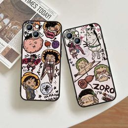 Cell Phone Bumpers Anime One- Piece Phone Case For iPhone 15 Ultra 14 13 12 11 XS XR X 8 7 Pro Max Plus mini Black Cover Y240423