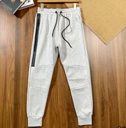 Space cotton Tech sports pants men spring and autumn new pressure rubber Long zipper sweatpants casual trousers