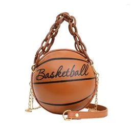 Totes Round Basketball Shoulder Bags Women Acrylic Chain Messenger Handbag