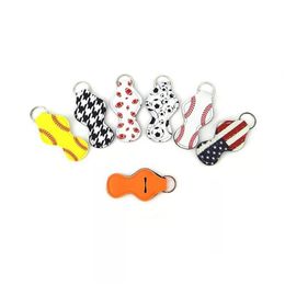 Other Home Storage Organization Lipstick Holder Keychains Clip-On Chapstick Sleeve Pouch Keychain Lip Balm Key Chain With 59 Patte Dhtjd