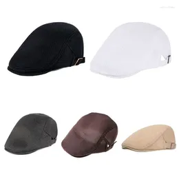 Berets Mens Breathable Mesh Summer Duckbill Hat Sboy Cap Cabbie Flat Soft Dropship