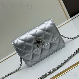 Silver chain Small Bag Fashion Crossbody Bag Genuine Leather Luxury Underarm Bag Women's Fanny Pack High quality Shoulder bag Luxury brand women's purse