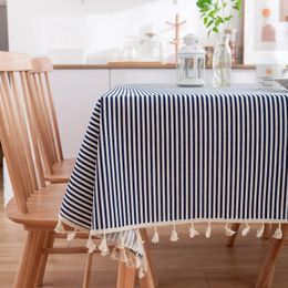 Table Cloth B60 Blue Daisy Print Small Fresh Pastoral Tablecloth Wholesale Household Cover Towel Tassel Lace