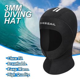 3mm Neoprene Diving Hat Unisex Professional Nonslip Swimming Cap Winter Coldproof Wetsuit Head Cover Helmet for Snorkelling 240416