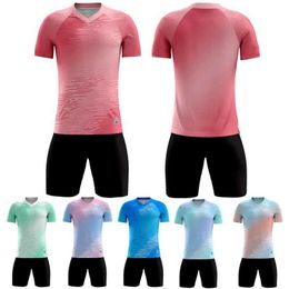 Fans Tops Tees 2023 New Men Boys Football Jerseys Set Sportswear Football Jerseys Short Sleeve Breathable Womens Football Training Clothes Y240423