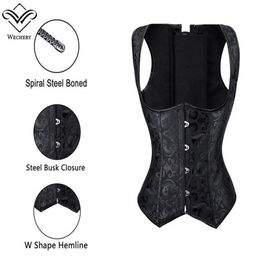 Women Brocade Waist Cincher Underbust Corset Vest Gothic Slimming Corsets Steel Boned Steampunk Clothing Plus Size S6XL7475706