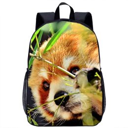 Bags Red Panda Backpack Children's School Backpack Animal 3D Print Teenager Travel Laptop Bag 17in School Season Gift for Girls Boys