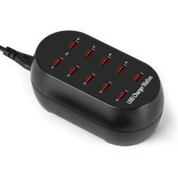 Hubs AIXXCO USB Charging Station, 10Ports 50W/10A Multi Port USB Hub Charger with for Cellphone &Tablet Multiple Devices