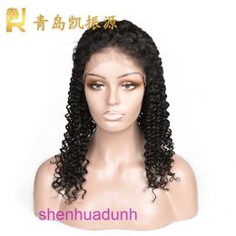 Brazilian real person curly hair full lace wig small wave headband kinky curl